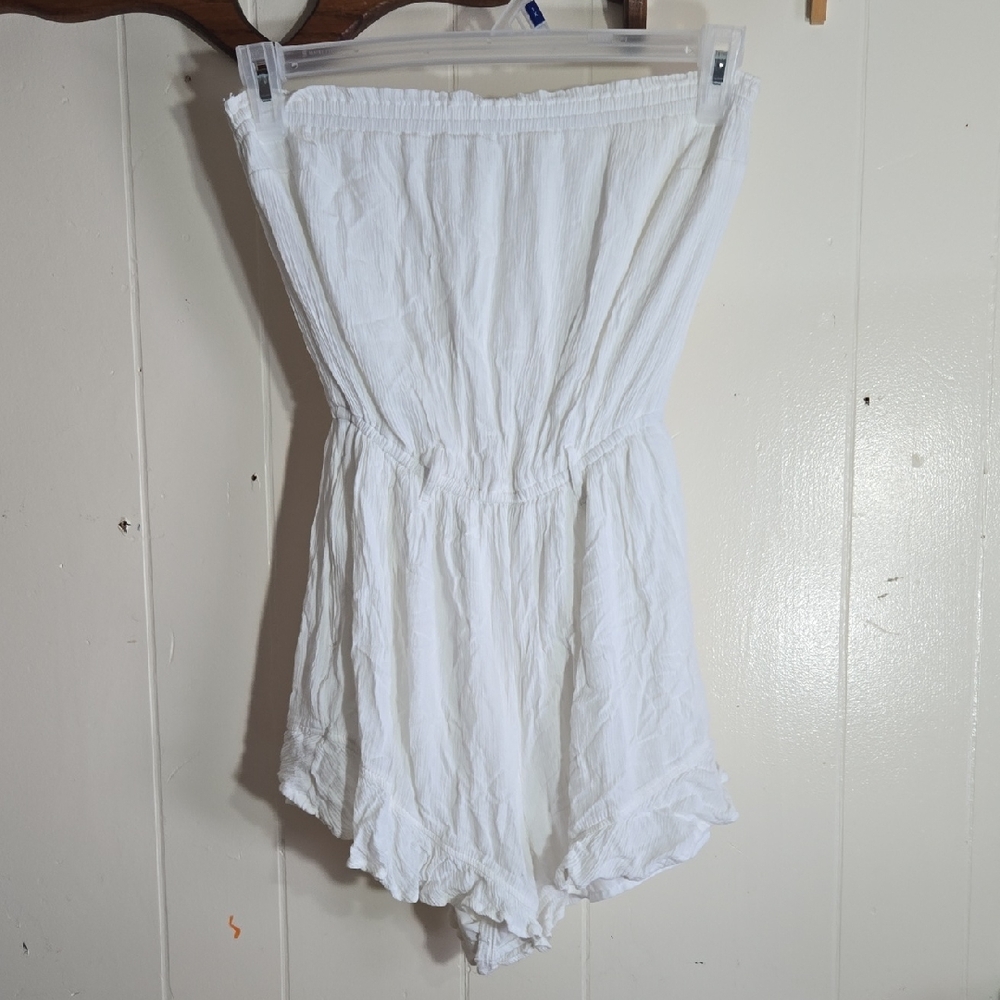 Hollister Bright White Strapless Romper